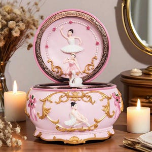 Personalized Carousel Music Box: Ballerina Keepsake, Engraved Gift