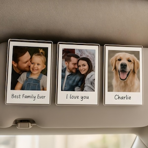 Husband Gift Drive Safe Sun Visor Clip,Custom Dad Photo Car Visor Clip,Dad Car Accessories,Gift For Him,Photo Car Decor,Couple photo Gift