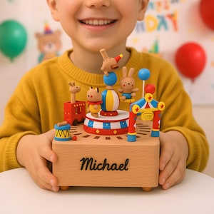 Custom Birthday Cake  Wooden Music Box,Kids Name Wooden Music Box ,Baby Shower Gift Idea,Baby Keepsake,Christening 1st Birthday,Unique Gift