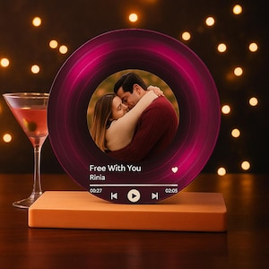 Song Birthday Gift with Photo,Personalized Vinyl Record with Photo,Anniversary Gift for Friends,Birthday Gift for Him,Wedding Couple Gifts