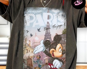 Mickey & Minnie In Paris Shirt, Disney Paris Vacation T-Shirt, Disneyland Paris Trip Tee, Eiffel Tower Couple Shirt, Family Matching Travel