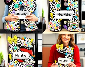 Composition Book Alphabet Custom Shaped Pillow, Personalized Teacher Initial Pillow, Classroom Decor Gift, Back to School Gift