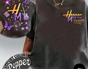 Hannah Montana Forever Comfort Colors Shirt – Retro HM Rockstar Graphic Tee, Best of Both Worlds Fan Shirt