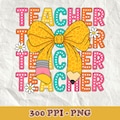 Leopard Pencil Bow Teacher PNG, Retro Teacher Graphic (Digital Download) product logo