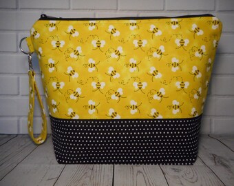 knitting project bag Zipper Project bag crochet shoe bag zipper bag