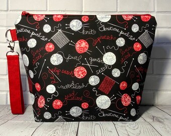 knitting project bag Zipper Project bag crochet shoe bag zipper bag