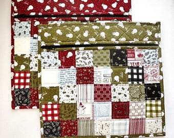Christmas Cross Stitch Project Bag:  Emmitt & Ivy Patchwork Quilted Needlework Organizer
