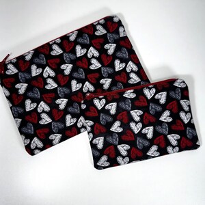 Bolsa para artículos de punto, corazones de pizarra, monedero con cremallera, bolsa de algodón para manualidades, bolsa pequeña para maquillaje, organizador de carteras, porta cupones con cremallera