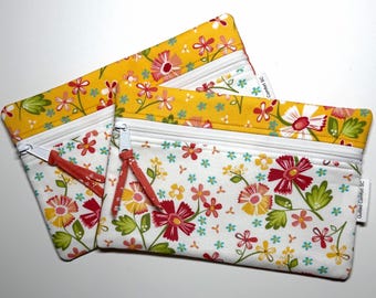 Notion Pouch: 9x6 In the Garden Fabric, Accessory Bag
