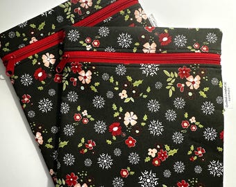Small Cross Stitch Project Bag: Glisten Fabric 9x10, Needlework Organizer