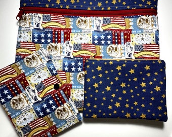 Bolsa organizadora acolchada para proyectos de punto de cruz americana