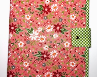 Cross Stitch Project Folder: Poinsettia and Pear, 5 Interior Pockets Needlework Portfolio