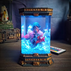 Lampe en résine époxy Anime A0T Eren, cadeau et collection, lampe en résine époxy Titan, lampe LED en résine Anime