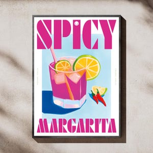 Impresión de margarita picante / Impresión de cocina / Póster de cóctel / Decoración de cocina / Póster de margarita picante / Arte mural de cocina / Regalo para mejor amigo