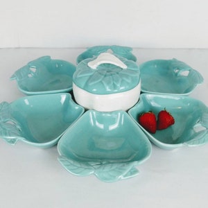 California pottery turquoise serving dish - Etsy 日本