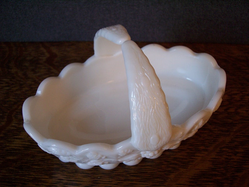 Vintage Westmoreland Milk Glass Paneled Grape Split Handled Etsy
