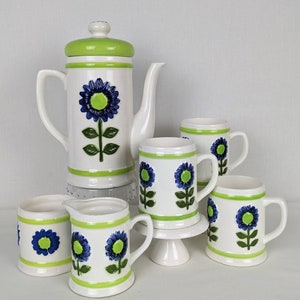 Mod 1960s Servicio de Café y Tazas