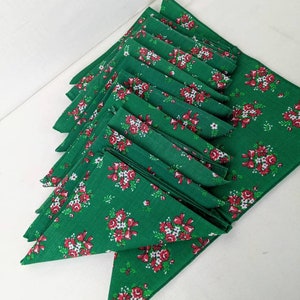Vintage Red and Green Holiday Napkins Set of 12