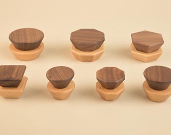 Solid Wood Drawer Knob, Natural Wood Cabinet Handle, Round Wooden Cabinet Knob, 8 Available Sizes