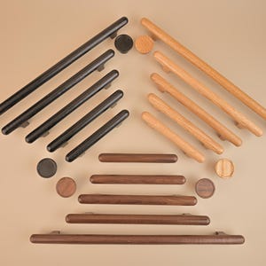 Solid Wood Drawer Pulls, Walnut＆Oak Drawer Knobs Pulls, Wood Cabinet Knobs Handle Pull, Handmade Wood Cabinet Handles, Furniture Hardware