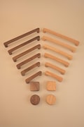 Solid Wood Drawer Pulls, Walnut＆Oak Drawer Knobs Pulls, Wood Cabinet Knobs Handle Pull, Minimalism Wood Cabinet Pulls Handles, Wooden Knobs