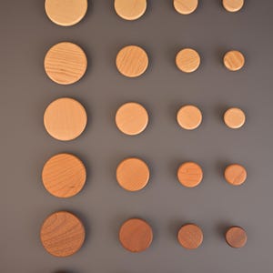 Solid wood drawer pulls, Wooden Round Drawer Knob handle, Wood Cabinet Knobs, Cabinet Hardware, Solid Wood Cabinet Pulls, Furniture Hardware