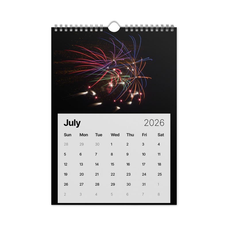 2026 Fireworks Photography Wall Calendar - Fire In The Sky | Professional Fireworks Art | USA Pyrotechnics Display Calendar | America 250