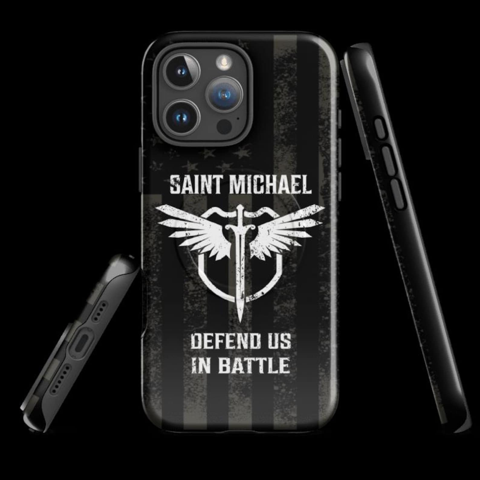 Saint Michael the Archangel Defend Us in Battle MagSafe® tough case for iPhone® Prayer Warrior