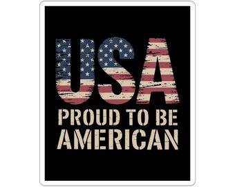 Patriotic Stickers, USA Flag Decal, America Laptop Stickers, Fourth of July Decor, Proud American Sticker, Independence Day Decal, Patriotic