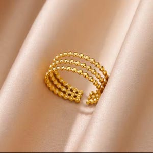 Chunky Gold Statement Ring, 18K Gold Plated Adjustable Ring, Bold Stackable Ring, Minimalist Women’s Jewelry, Dome Ring, Gift For Her