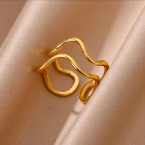 Chunky Gold Statement Ring, 18K Gold Plated Adjustable Ring, Bold Stackable Ring, Minimalist Women’s Jewelry, Dome Ring, Gift For Her