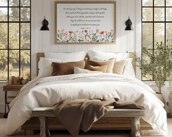 Ruth 1:16-17 Scripture Wall Art | Floral Christian Print (Digital Download)