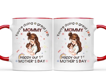 Taza para el primer Día de la Madre, regalo para mamá primeriza, taza para mamá y bebé