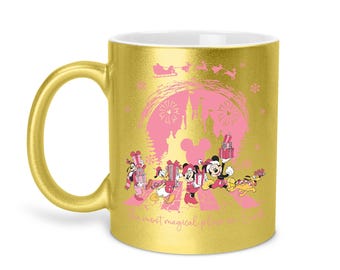 Taza navideña de Disney, taza de café del Castillo de Mickey, taza del lugar mágico en la Tierra, regalo navideño de Disney, linda taza de café navideña