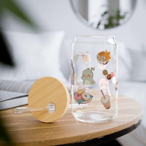 Vaso con sorbete estilo anime, 473 ml, adorable diseño de dibujos animados, taza kawaii, decoración de cocina otaku