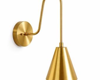 Minimalist Brass Sconce | Contemporary Wall Fixture | Scandinavian Lighting