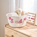 Personalized Woven Basket – Custom Name Storage Basket for Baby Toys, Nursery Organizer or Pet Toy Bin, Handmade Gift