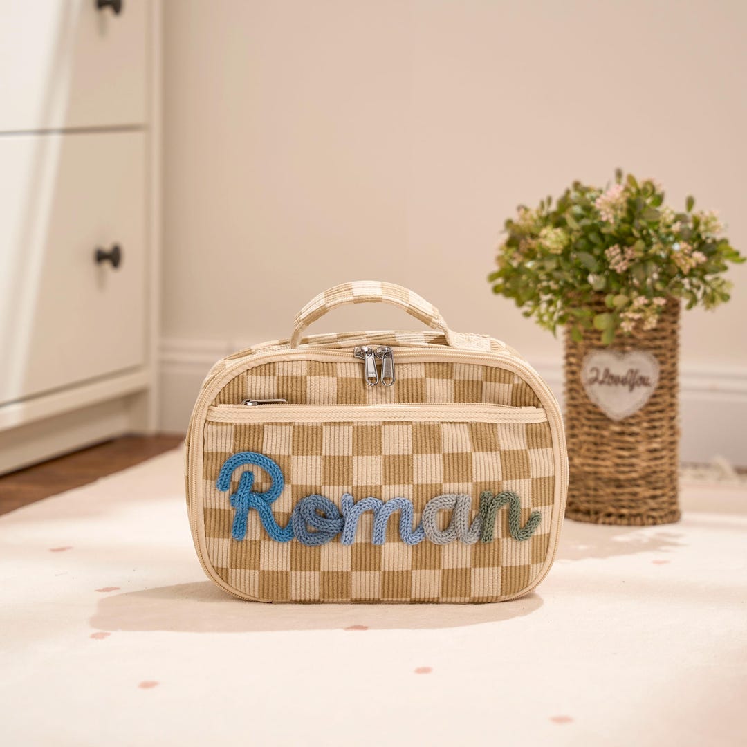 Personalized Corduroy Lunch Bag – Custom Kids Lunch Tote With Name ...