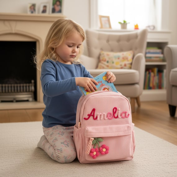 buy personalized mini backpack Teddy and treasures collected along the way Custom Toddler Backpack, Personalized Mini