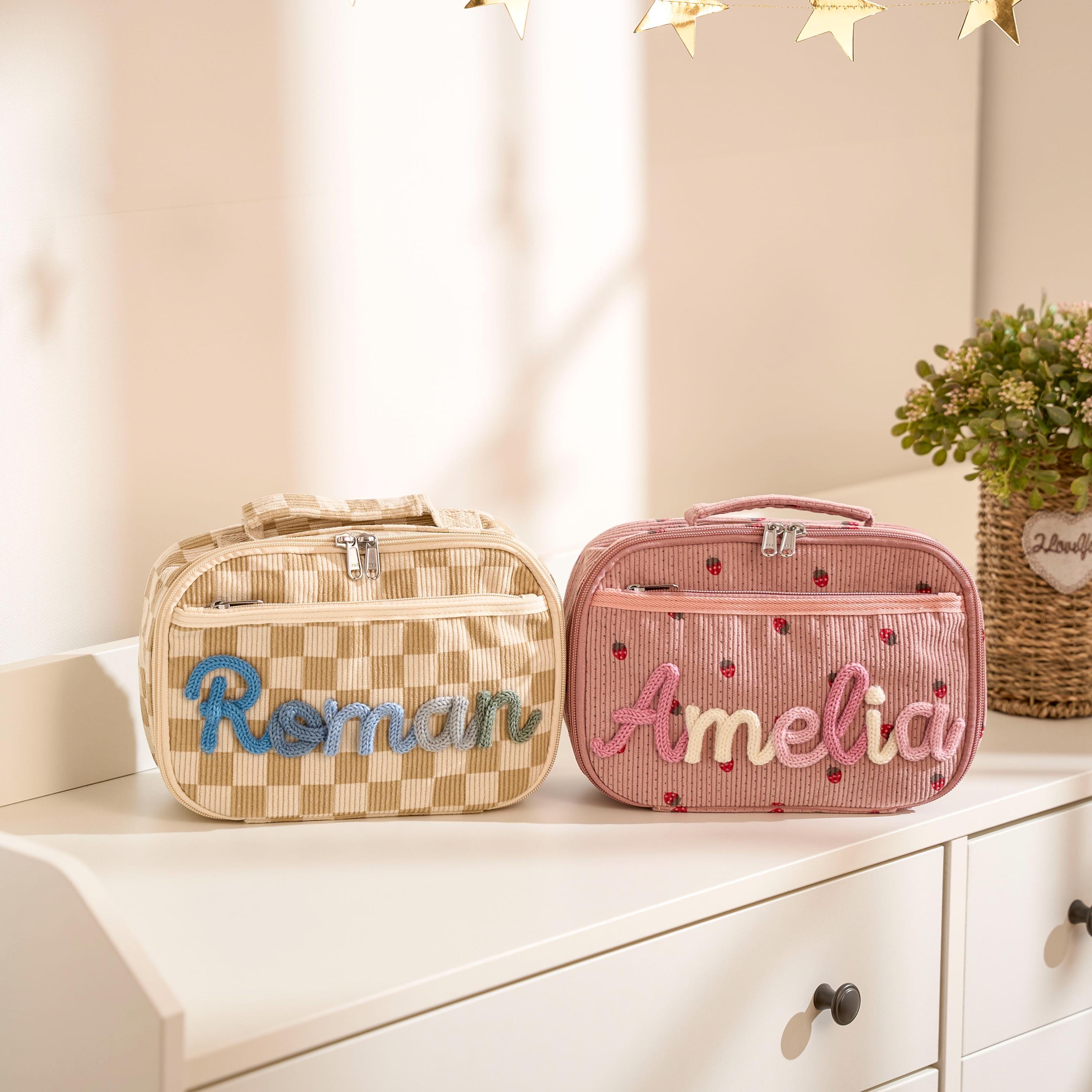 Personalized Corduroy Lunch Bag – Custom Kids Lunch Tote With Name ...