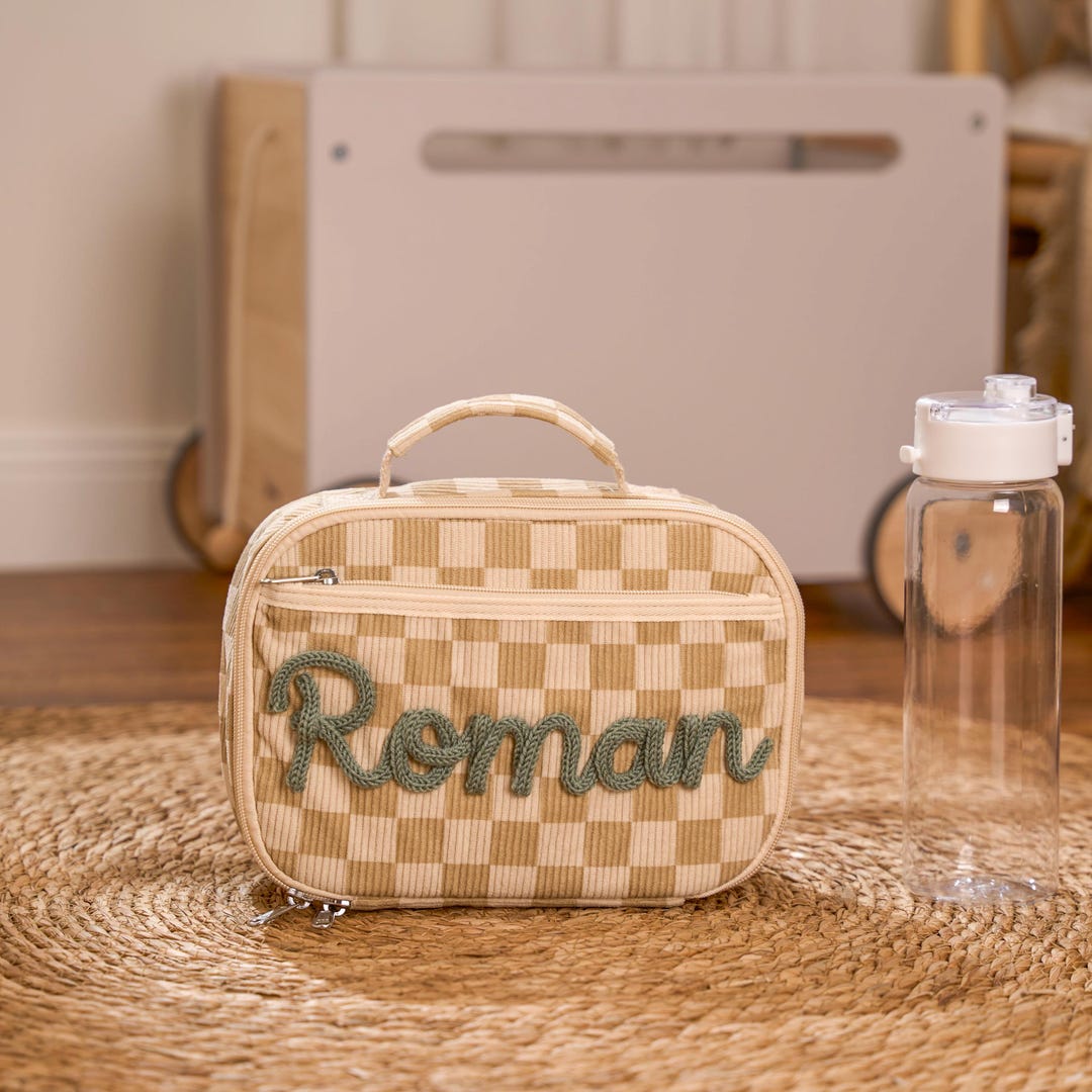 Personalized Corduroy Lunch Bag – Custom Kids Lunch Tote With Name ...