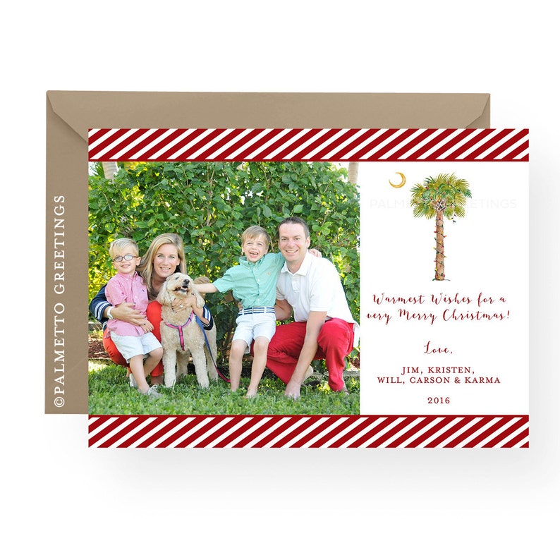 Beach Christmas Cards Palm Tree Christmas Cards Coastal Etsy