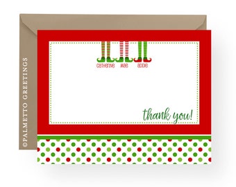 PRINTABLE - Holiday Elf Family / Children / Stationery / Thank You Notes