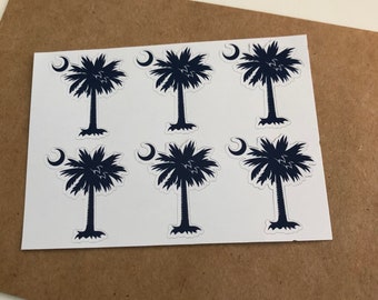 South Carolina Palmetto Moon Stickers