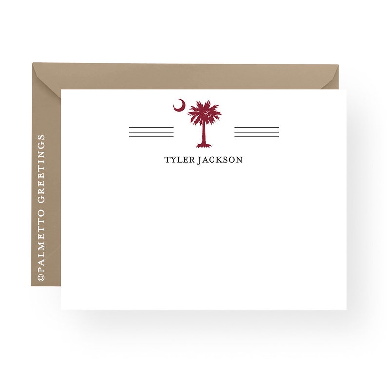 Palmetto Moon Blank Notecards USC University of South Carolina Inspired Personalized Stationery Graduation Thank You Notes PRINTED