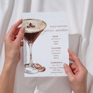 Szablon koktajlu Espresso Martini - edytowalny plik cyfrowy
