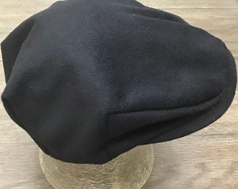 Black Cashmere Paper Boy Cap