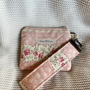 Keychain Coin Purse Vintage Pink Small