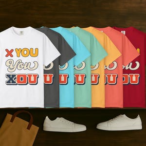 Colorful Pop Gift Unisex Garment-Dyed T-shirt, Layering, Summer Clothing, Bright, Fun, Multicolor Tee