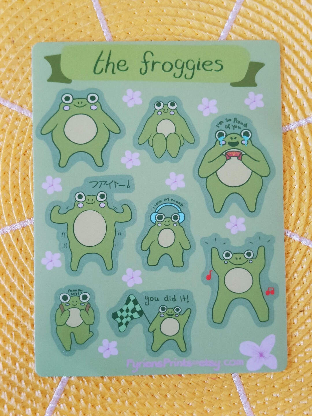 Cute Frog Sticker Sheet - Etsy